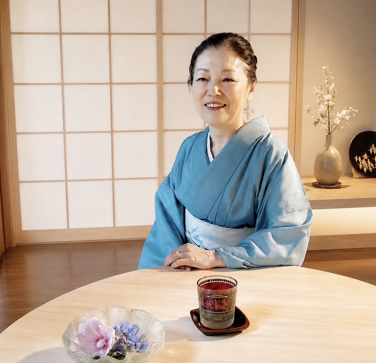 桜川舞｜和室でお茶を楽しむひととき｜Salon de Full My Bijin｜美しさを日々の暮らしの中で育てる場所